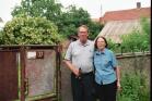 In front of the former farmstead Vitezov #37 (remains of the old building on background) - Josef*1839, Jan*1840, Vaclav/Henry*1841 born here