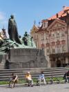 Prague Downtown - Old Town Square - Jan Hus monument