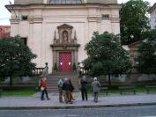 in front of the church of the Victorious St.Virgin Mary 
('Prague Jesus Child' church)